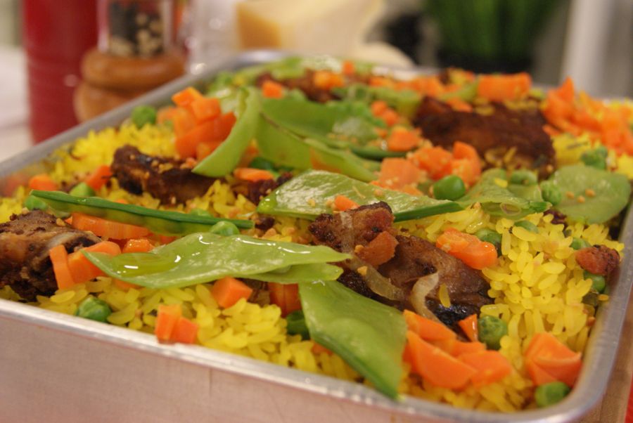 Arroz Assado com Costelinha