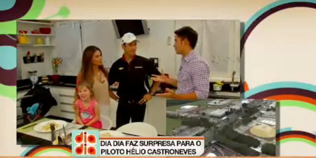 Dia Dia faz surpresa para o piloto Hélio Castroneves