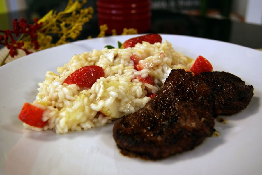 Risoto de Morangos com Espumante
