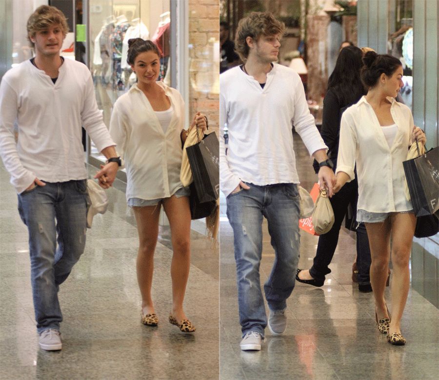Isis Valverde é clicada com o namorado em tarde de compras / Marcus Pavão/AgNews