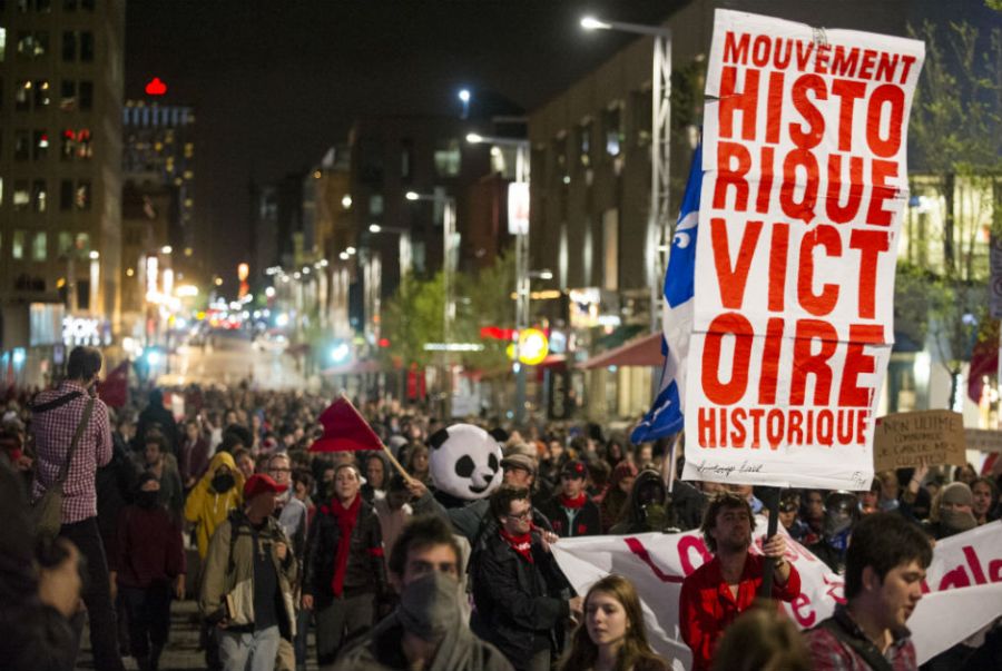 Estudantes protestam contra aumento das mensalidades no Canadá