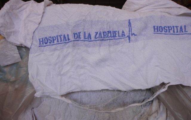 Material de hospitais e hotéis espanhóis estavam declarados como tecidos de algodão / Receita Federal/ Divulgação