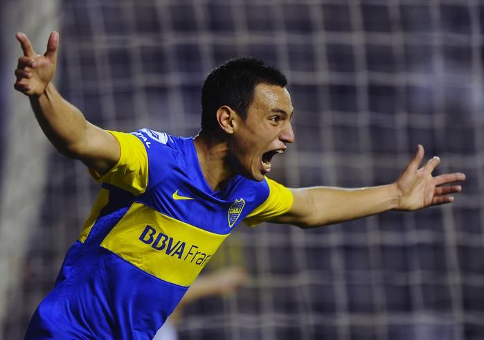 Juan Sanchez Mino marcou o segundo gol do Boca na partida / Daniel Garcia/ AFP