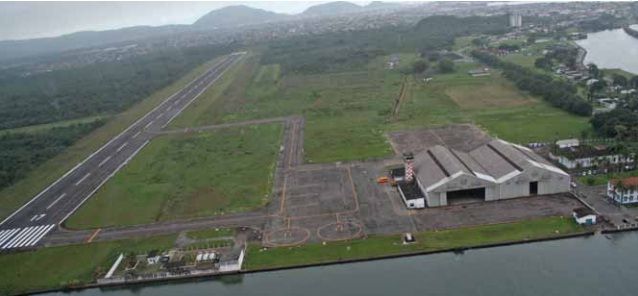 Aeroporto Civil Metropolitano fica na Base Aérea de Santos, localizado no Guarujá / Divulgação