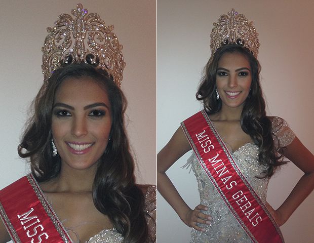 Thiessa Sickert with the crown of Miss Minas Gerais 2012