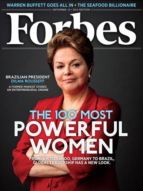 Além da terceira posição na lista, Dilma ganhou destaque na capa da Forbes / Reprodução