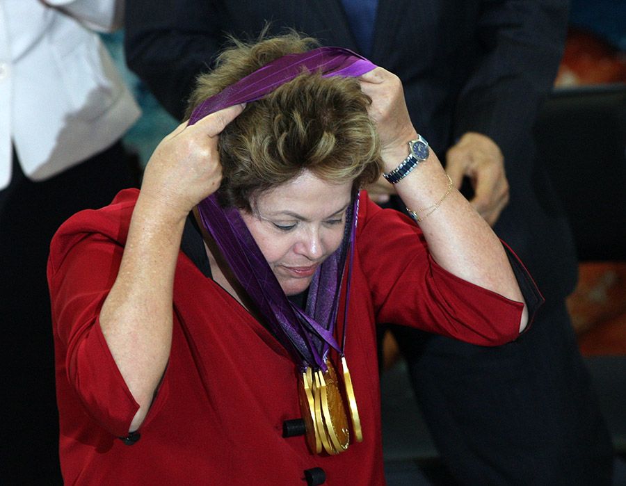 Dilma durante o lançamento do plano Brasil Medalhas 2016 / Alan Marques/Folhapress 