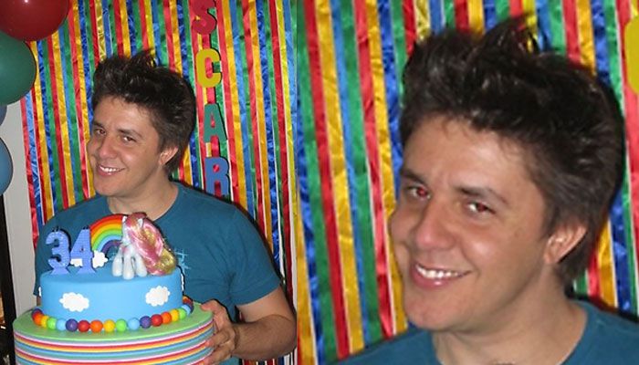 Oscar Filho e seu bolo colorido / Divulgação/ Twitter