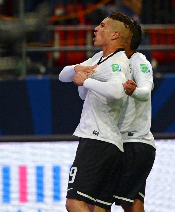 Guerrero vibra: peruano marcou o único gol do jogo e foi o herói da classificação corintiana / Toshifumi Kitamura/AFP 
