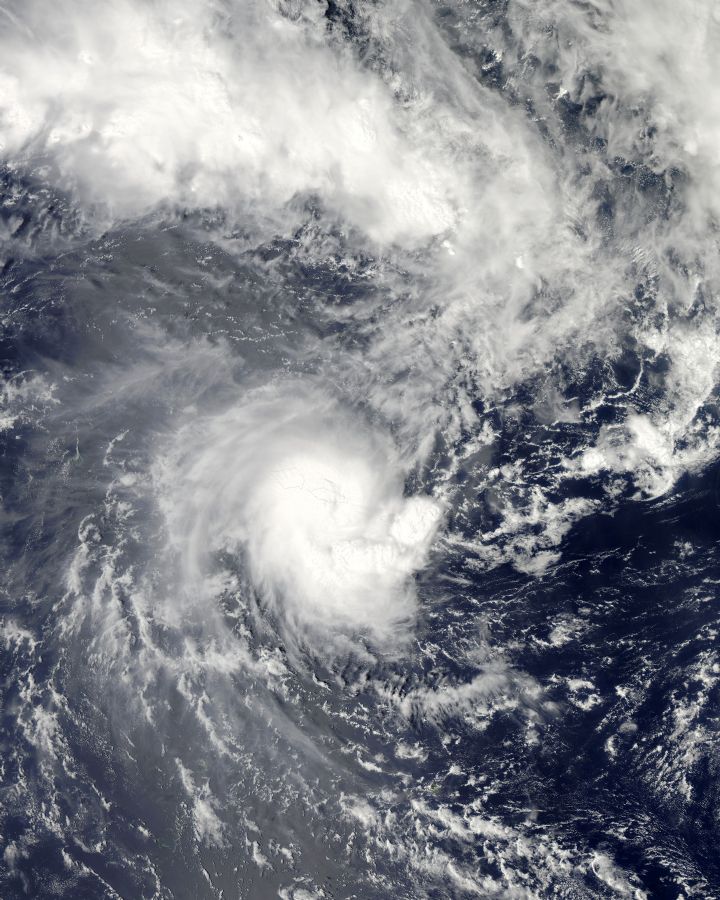 Satélite da Nasa capta ciclone tropical Evan sobre as Ilhas Samoa / APF/Nasa