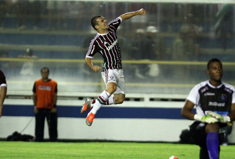  Wagner comemora gol na vitória do Fluminense contra Quissamã neste sábado / Ricardo Ayres/Photocamera 