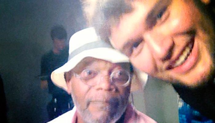 Ronald Rios ao lado do ator Samuel L. Jackson / Divulgação/Twitter 