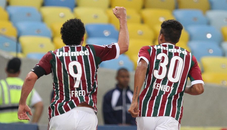 Fred foi um dos que dedicaram a vitória ao técnico Abel Braga / Ricardo Ayres/Photocamera