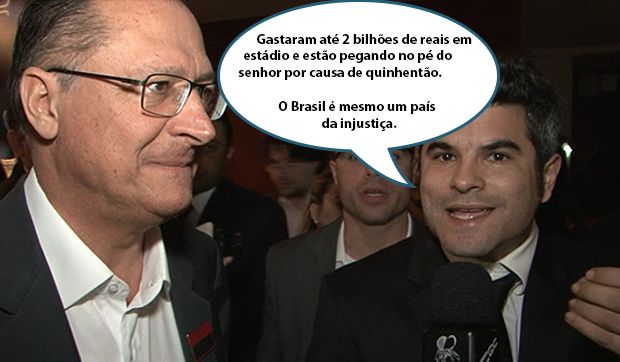 Guga Noblat conversou com Geraldo Alckmin em reunião sobre a Copa do Mundo 2014 / Montagem/ Band
