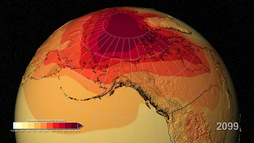 Estudo da Nasa mostrou projeções sobre aquecimento da Terra / NASA SVS