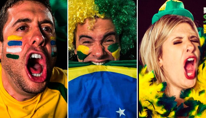 Mau Meirelles, Marco Luque e Dani Calabresa no clima da Copa / Divulgação/Instagram