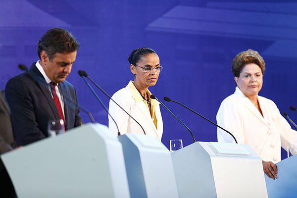 Aécio Neves, Marina Silva e Dilma Rousseff / Fábio Braga/Folhapress