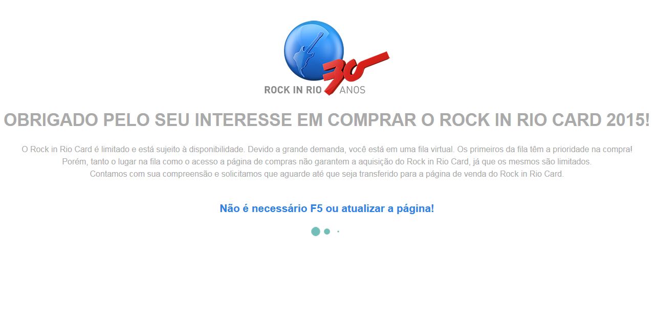 Internautas encaram fila para comprar ingressos para o Rock in Rio / Reprodução/Site Oficial