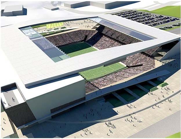 Projeto do estádio do Corinthians, em Itaquera, terá que ter capacidade ampliada de 48 mil para 65 mil pessoas para receber abertura da Copa