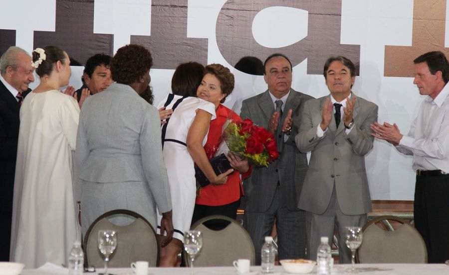 Dilma Rousseff durante encontro com representantes de igrejas evangélicas nesta quarta