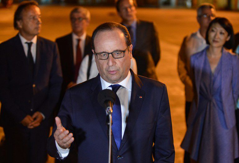 François Hollande discursa após chegar à Cuba / Adalberto Roque/AFP