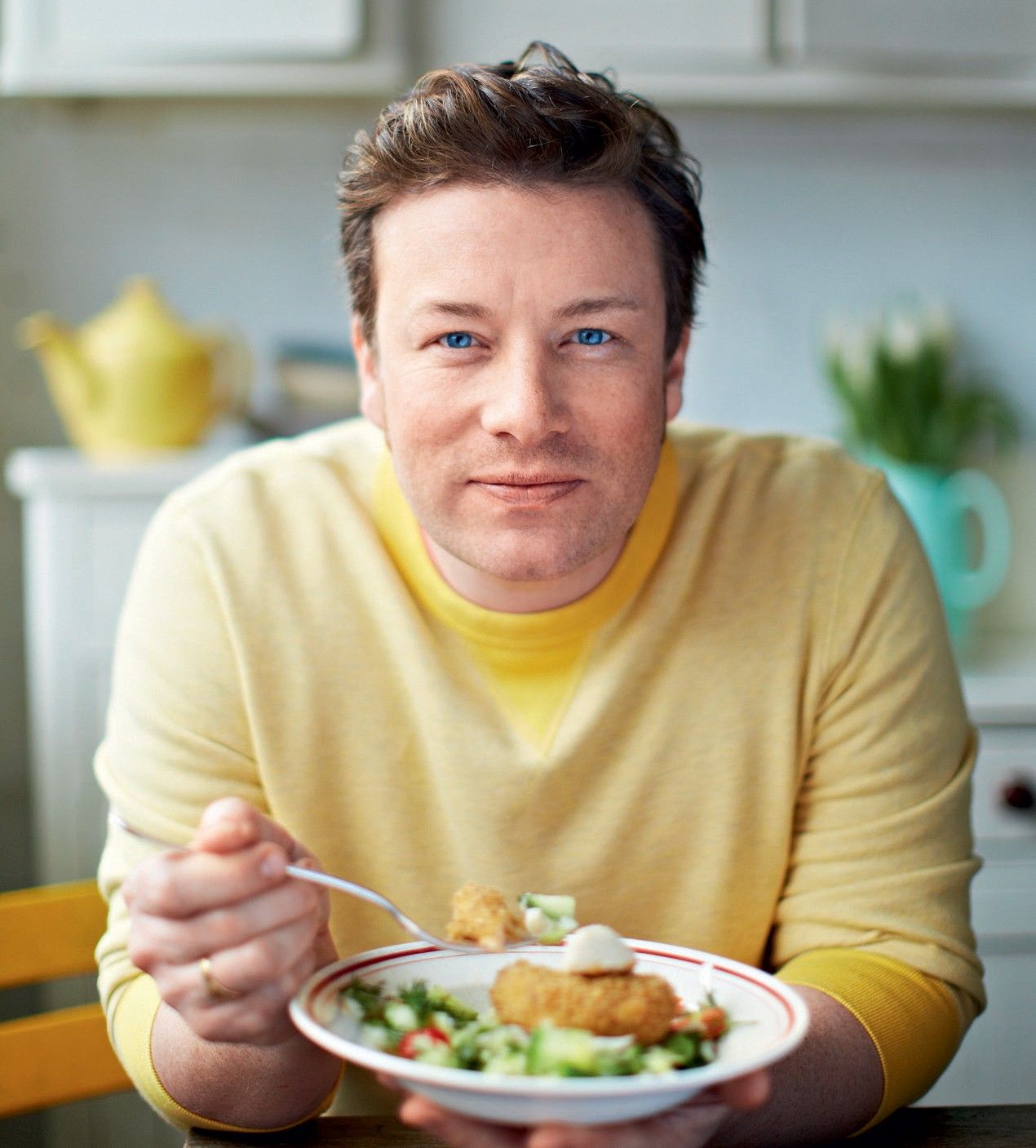 O chef Jamie Oliver promove a campanha educativa Food Revolution Day  / Divulgação 