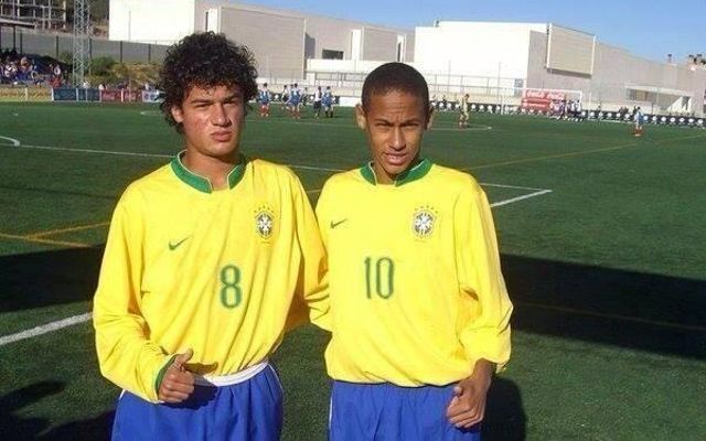 Neymar e Coutinho ficaram amigos nas seleções de base do Brasil