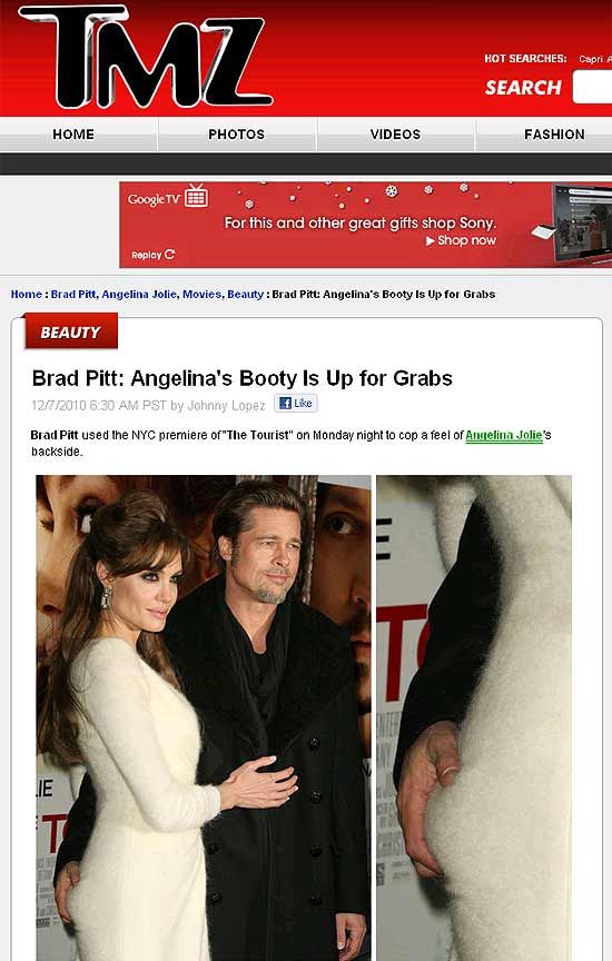 Beliscão de Brad Pitt em Angelina Jolie