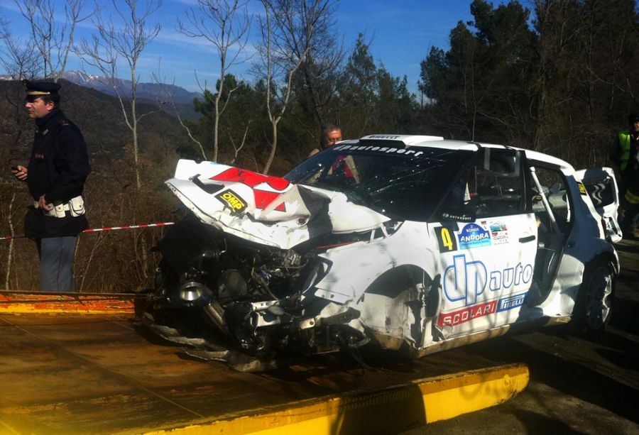 Carro de Kubica depois do acidente na Itália