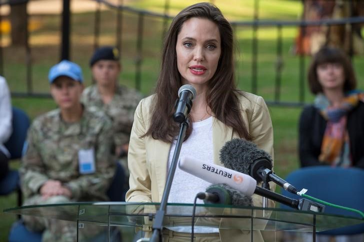 Angelina Jolie faz um pronunciamento em Nairóbi, no Quênia