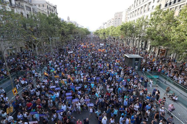 protestos em Barcelona