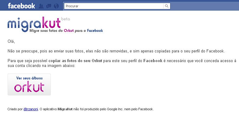 Com o aplicativo, você poderá importar fotos do Orkut para o Facebook