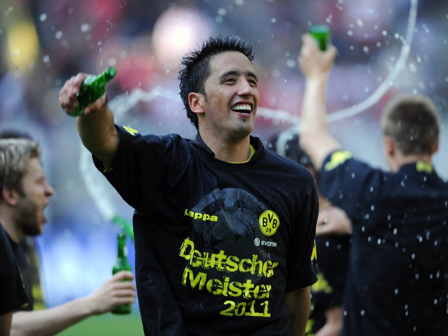 Lucas Barrios comemora o título do Borussia