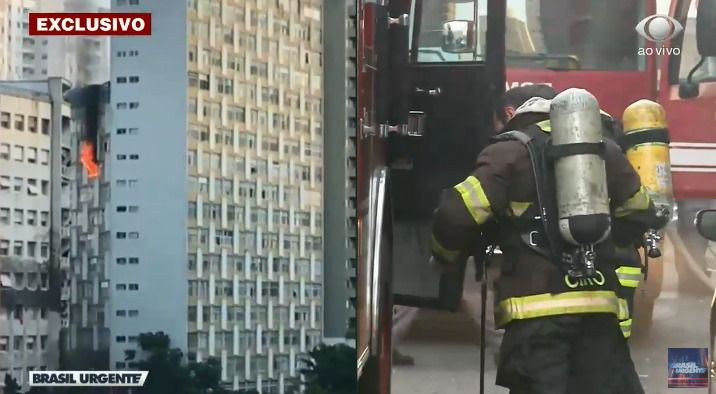 SP: vítima pula do sétimo andar de prédio em chamas