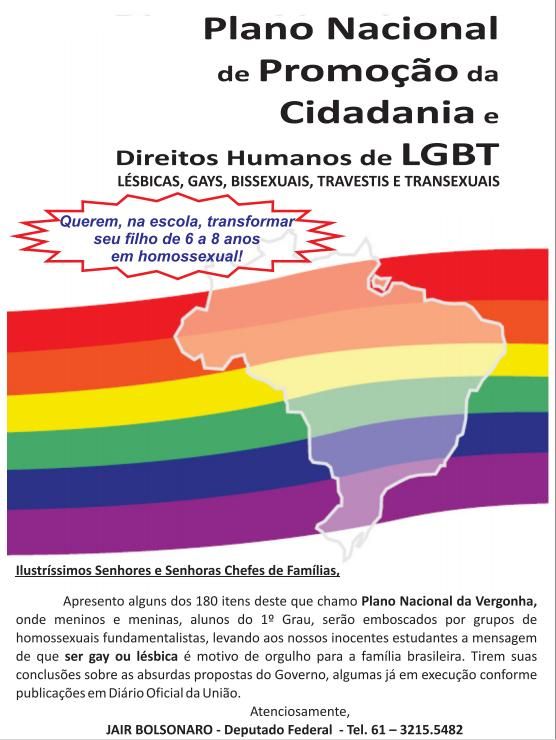 Panfleto distribuído por Bolsonaro em escolas e casas do Rio de Janeiro