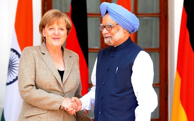 Angela Markel visitou o primeiro-ministro indiano, Manmohan Singh