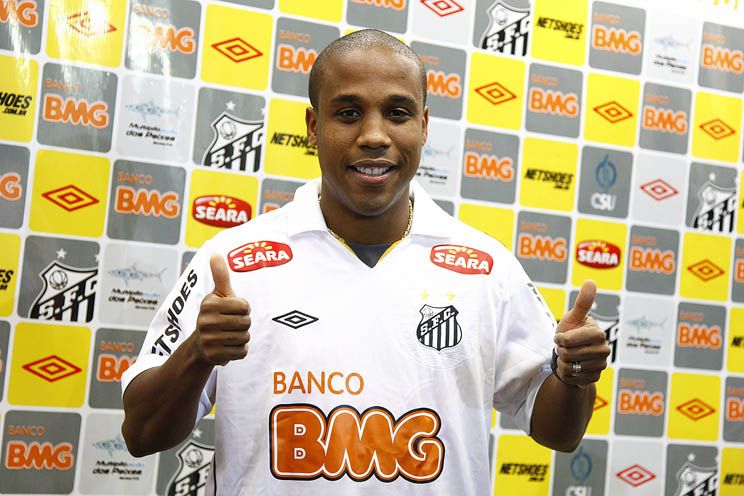 Borges durante a sua apresentação oficial no Santos no CT Rei Pel¿¿