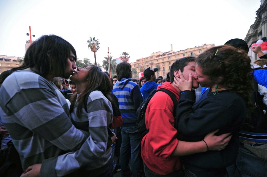 O protesto ocorreu na praça de Armas de Santiago / Martin Bernetti/ AFP