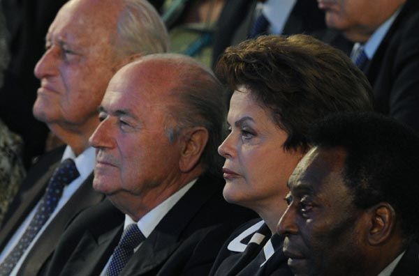 João Havelange, Joseph Blatter, Dilma Roussef e Pelé