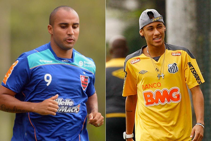 Deivid e Neymar duelam hoje no Engenhão / Nina Lima/Vipcomm e Ricardo Saibun/Divulgação Santos FC