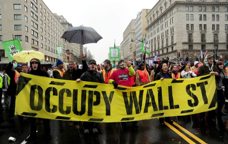Mais de mil manifestantes paticipam de nova marcha do movimento Occupy Wall Street, em Washington, nos EUA