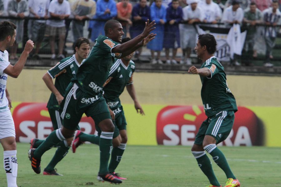 Leandro Amaro comemora o primeiro gol do Palmeiras na temporada / Felipe Granado / Futura Press