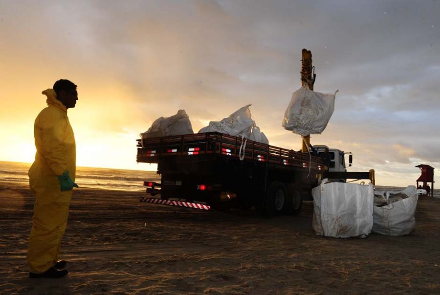 Equipes trabalham na limpeza da praia desde a madrugada  / Lauro Alves/ Agência RBS/ AE 