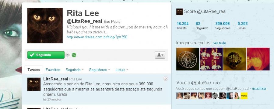 Rita Lee decide deixar microblog / Reprodução/Twitter