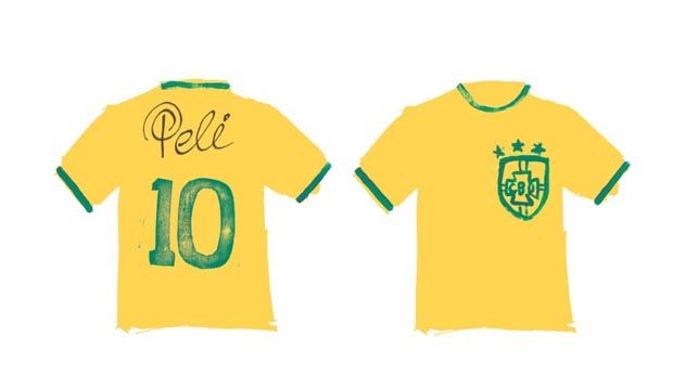 Pelé pintou a camisa 10 da seleção brasileira, que tanto usou / Divulgação