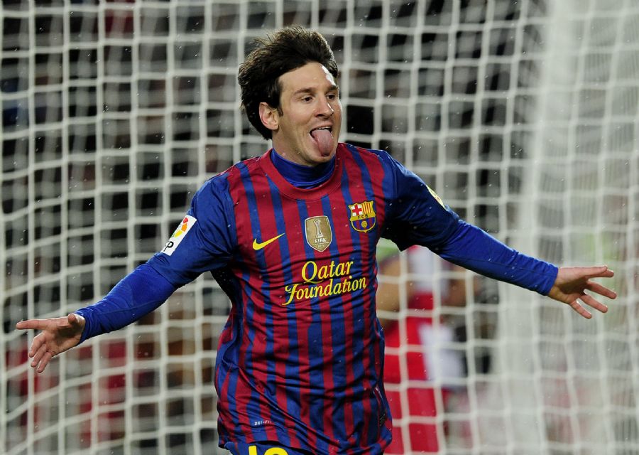 Messi comemora feito histórico no Camp Nou / Josep Lago/AFP