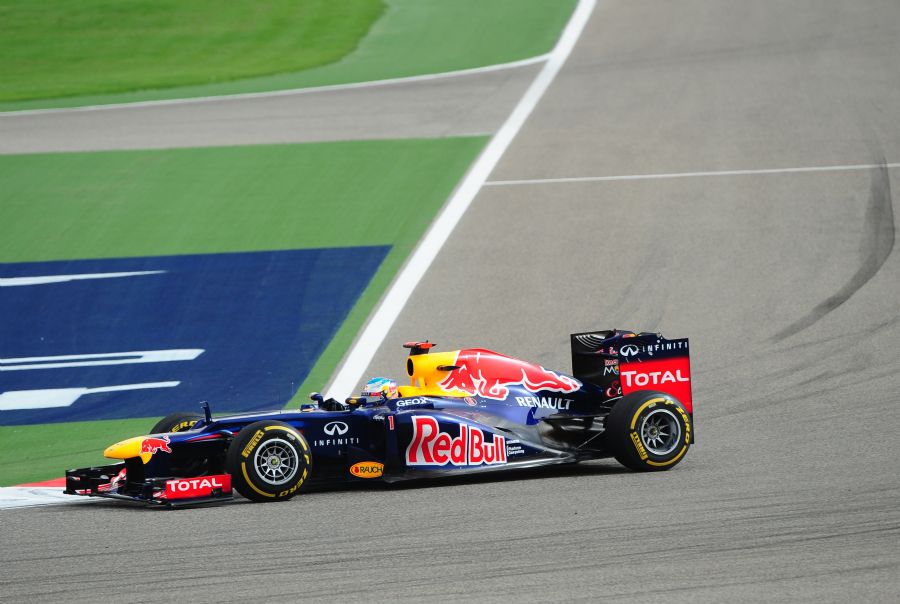 Carro de Sebastian Vettel no Grande Prêmio de Bahrein  / Tom Gandolfini/AFP