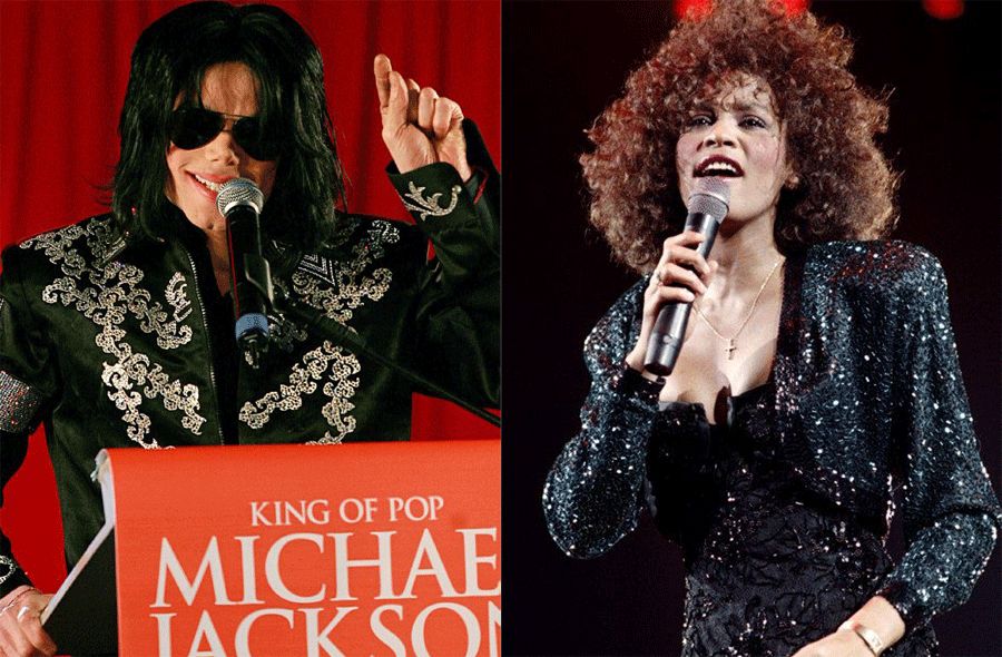 Michael Jackson e Whitney Houston / AFP