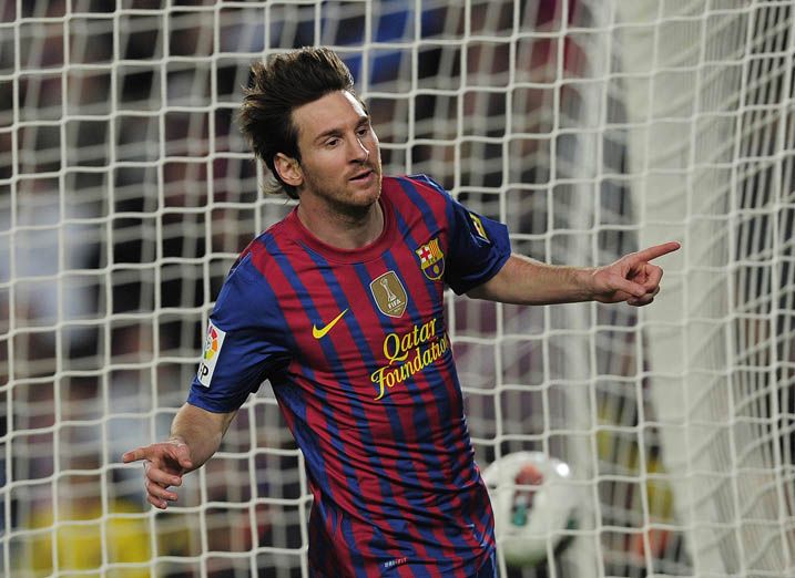 Messi marcou três e bateu o recorde de gols na temporada / Josep Lago/AFP