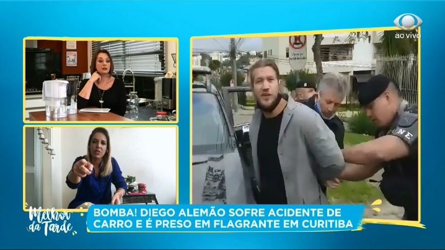 Ex-BBB Diego Alemão é preso após acidente em Curitiba Reprodução